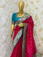 Pithani saree paired with beautiful maggam work blouse