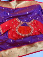 Pithani saree paired with beautiful maggam work blouse