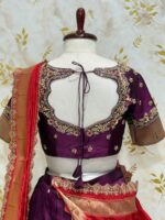 Soft silk paithani lehenga paired with heavy maggam work blouse & dupatta