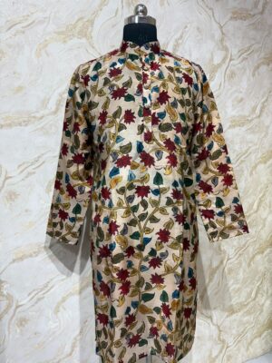 Pure chiniya silk men's kurta paired with cream colour pijama