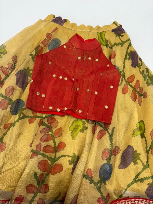Tissue kalamkari kid's lehenga with beautiful blouse