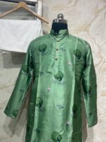 Pure silk men's kurta paired with cream colour pijama