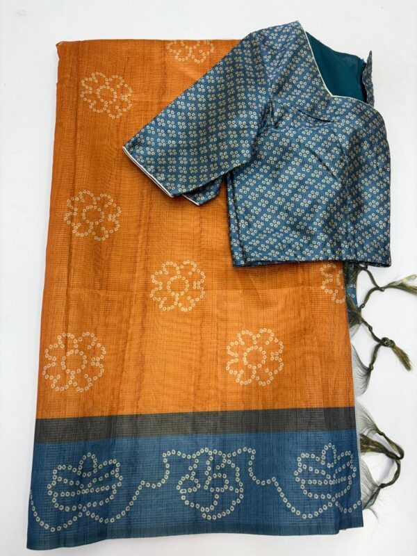 Beautiful saree with matching blouse