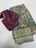Beautiful saree with matching blouse