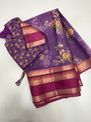Beautiful saree with matching blouse