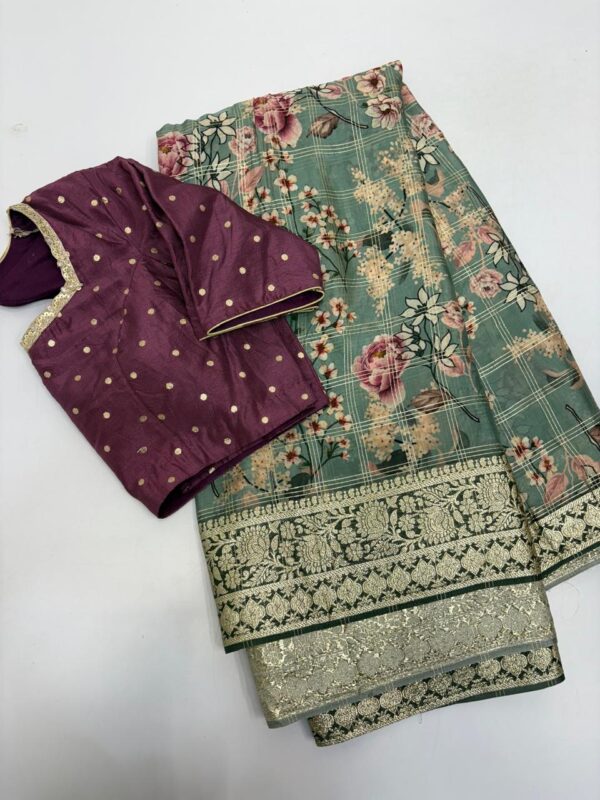 Beautiful saree with matching blouse