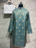 Exclusive designer men's kurta paired with cream colour pijama