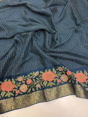 Pure crepe sarees with petit point border