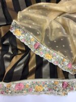 Pure organza saree with beautiful floral border