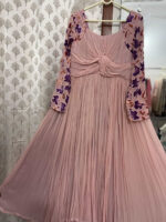 Beautiful long gown with floral sleeves