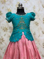Exclusive vintage Gadwal lehenga with beautiful maggam work blouse