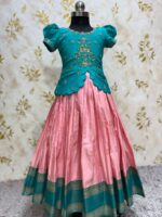 Exclusive vintage Gadwal lehenga with beautiful maggam work blouse