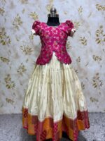 Soft pattu lehenga with beautiful border paired with pure banaras blouse