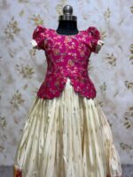 Soft pattu lehenga with beautiful border paired with pure banaras blouse