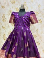 Excluisive designer vintage look long frock with over coat for kid's