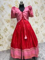 Vintage look long gown with over coat for kid's