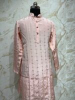 Pure crepe kurta with sequin work paired with matching pijama