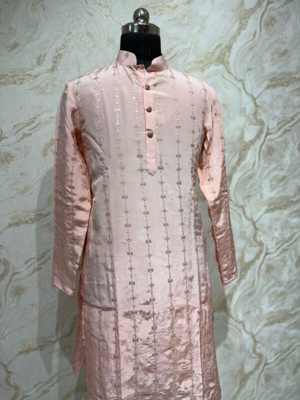 Pure crepe kurta with sequin work paired with matching pijama