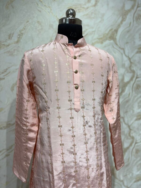 Pure crepe kurta with sequin work paired with matching pijama