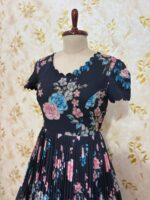 Georgette Floral long gown with maggam work highlights