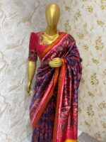 Patola silk saree with heavy maggam work blouse