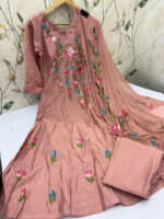 Pure muslin silk kurti with pant & dupatta
