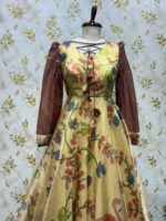 Kalamkari long gown with heavy flare