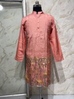 Pure kalamkari men’s kurta paired with cream colour pijama
