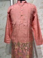 Pure kalamkari men’s kurta paired with cream colour pijama