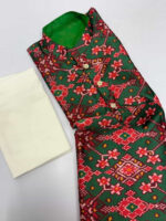 Exclusive patola kurta paired with white colour pijama