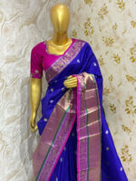 Soft gadwal silk saree paired with maggam work blouse