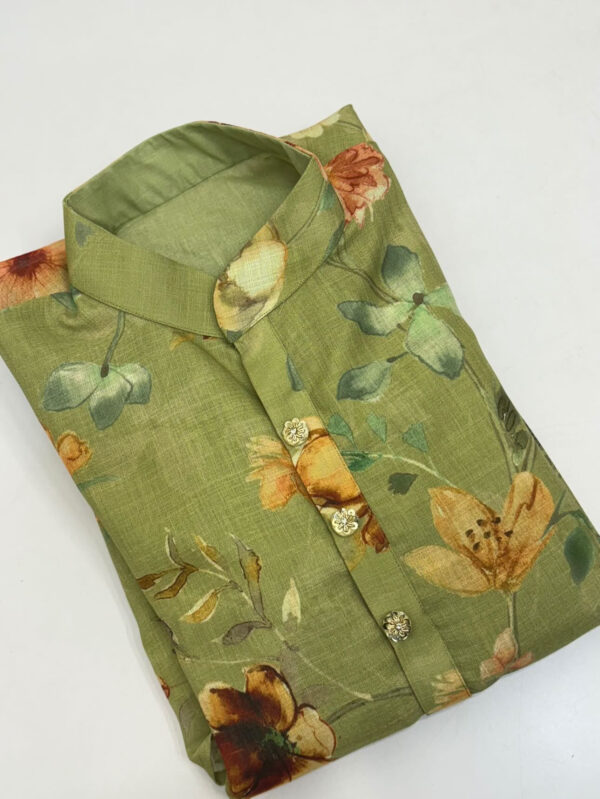 Pure lenin floral kurta for men