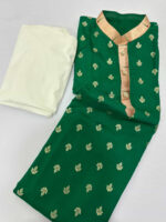 Soft silk paithani men’s kurta paired with pijama