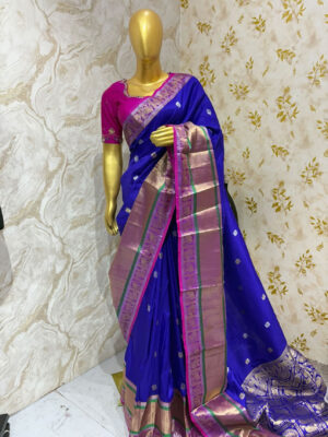 Soft gadwal silk saree paired with maggam work blouse