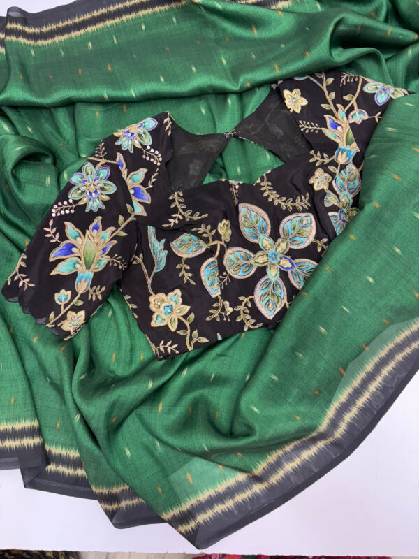 Premium saree paired with beautiful floral blouse