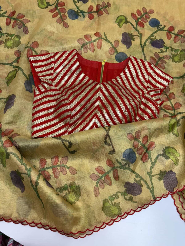 Exclusive kalamkari kota saree paired with beautiful blouse