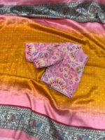 Exclusive bandhini saree paired with beautiful saree