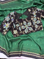 Premium saree paired with beautiful floral blouse