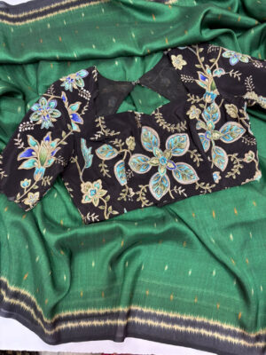 Premium saree paired with beautiful floral blouse