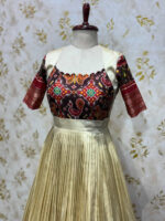 Beautiful patola long frock with heavy flare