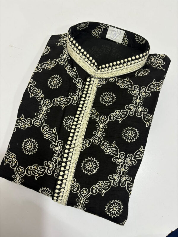 Exclusive designer black kurta paired with pijama