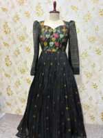 Jamdhani long gown with full sleeves