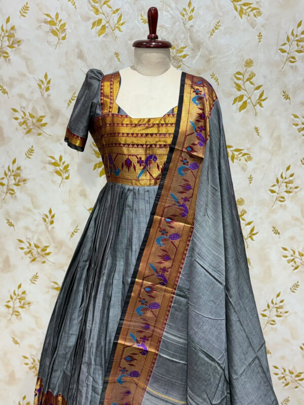 Narayanpet cotton Long frock with dupatta
