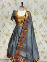 Narayanpet cotton Long frock with dupatta