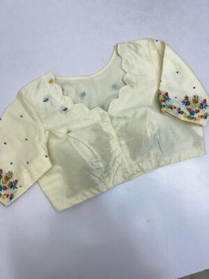Beautiful maggam work blouse can be customised in any colour that you can choose from the colour palette below