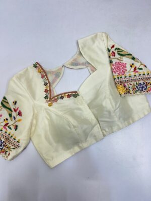 Beautiful maggam work blouse can be customised in any colour that you can choose from the colour palette below