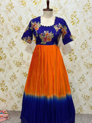 Beautiful dual shade designer long gown