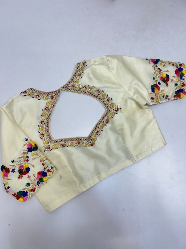 Beautiful maggam work blouse can be customised in any colour that you can choose from the colour palette below