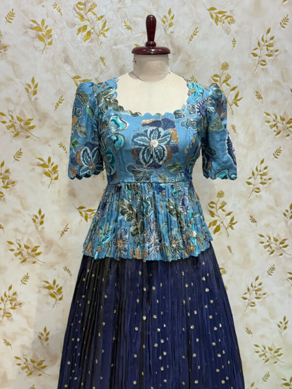 Floral peplum top with tissue skirt