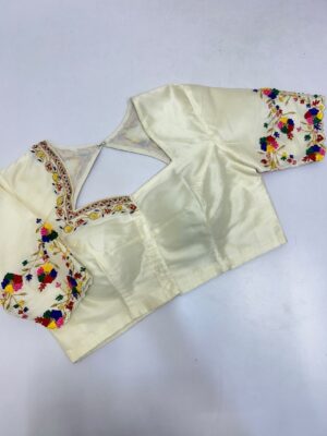 Beautiful maggam work blouse can be customised in any colour that you can choose from the colour palette below
